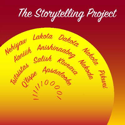 Storytelling logo with names of Montana Tribes